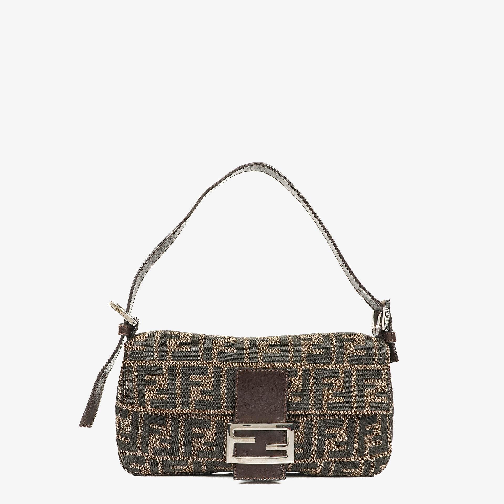 Fendi Zucca Baguette FF Shoulder Bag Brown
