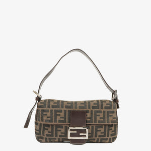 Fendi Zucca Baguette FF Shoulder Bag Brown