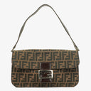 Fendi Zucca Canvas Baguette Tobbaco Shoulder Bag