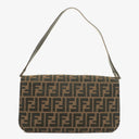 Fendi Zucca Canvas Baguette Tobbaco Shoulder Bag