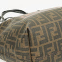 Fendi Zucca Coated Canvas and Patent Leather Tobacco/Black Baguette Print Roll Shopper Tote