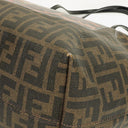 Fendi Zucca Coated Canvas and Patent Leather Tobacco/Black Baguette Print Roll Shopper Tote
