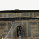Fendi Zucca Coated Canvas and Patent Leather Tobacco/Black Baguette Print Roll Shopper Tote