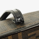 Fendi Zucca Coated Canvas and Patent Leather Tobacco/Black Baguette Print Roll Shopper Tote