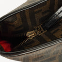 Fendi Zucca Coated Canvas and Patent Leather Tobacco/Black Baguette Print Roll Shopper Tote
