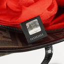 Fendi Zucca Coated Canvas and Patent Leather Tobacco/Black Baguette Print Roll Shopper Tote