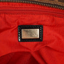 Fendi Zucca Coated Canvas and Patent Leather Tobacco/Black Baguette Print Roll Shopper Tote