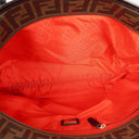 Fendi Zucca Coated Canvas and Patent Leather Tobacco/Black Baguette Print Roll Shopper Tote