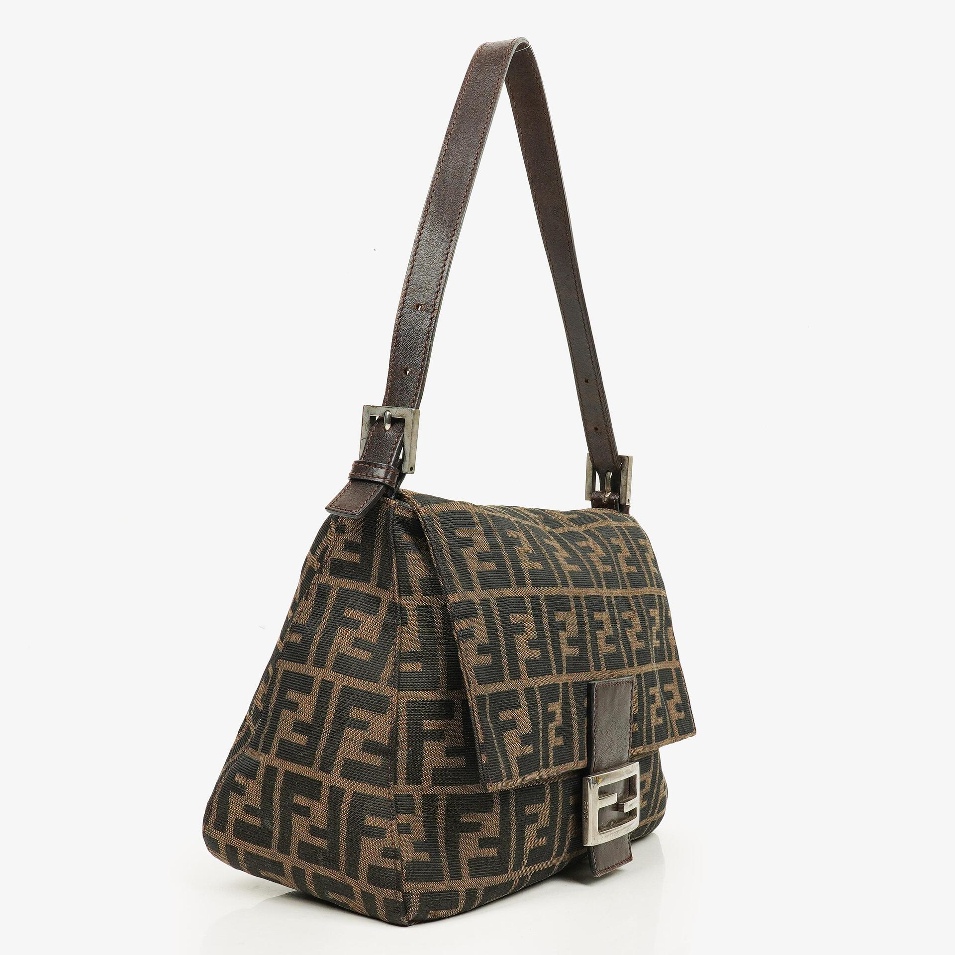 Fendi Zucca Mamma Baguette Tobacco Shoulder Bag
