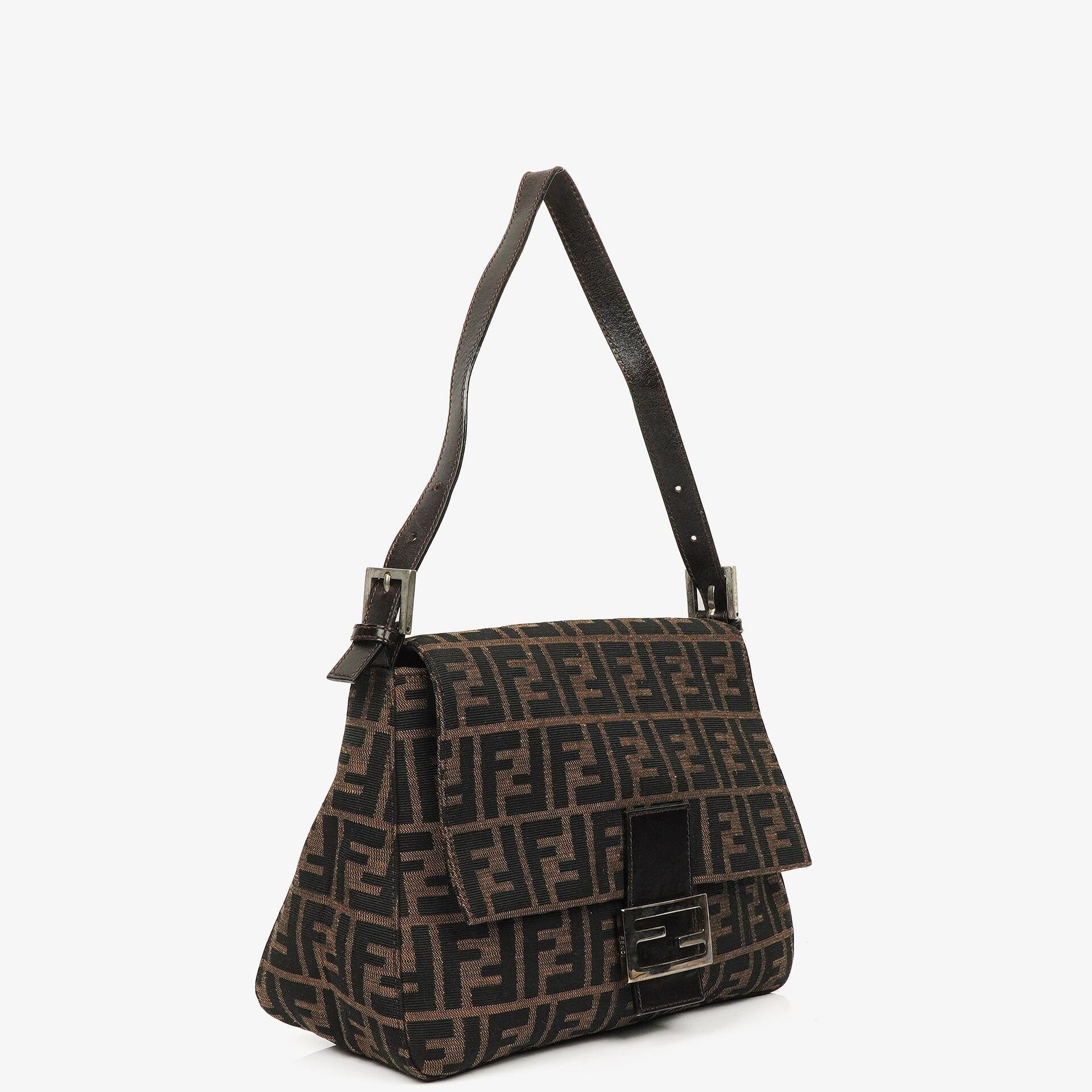 Fendi Zucca Mamma Baguette Tobacco Shoulder Bag