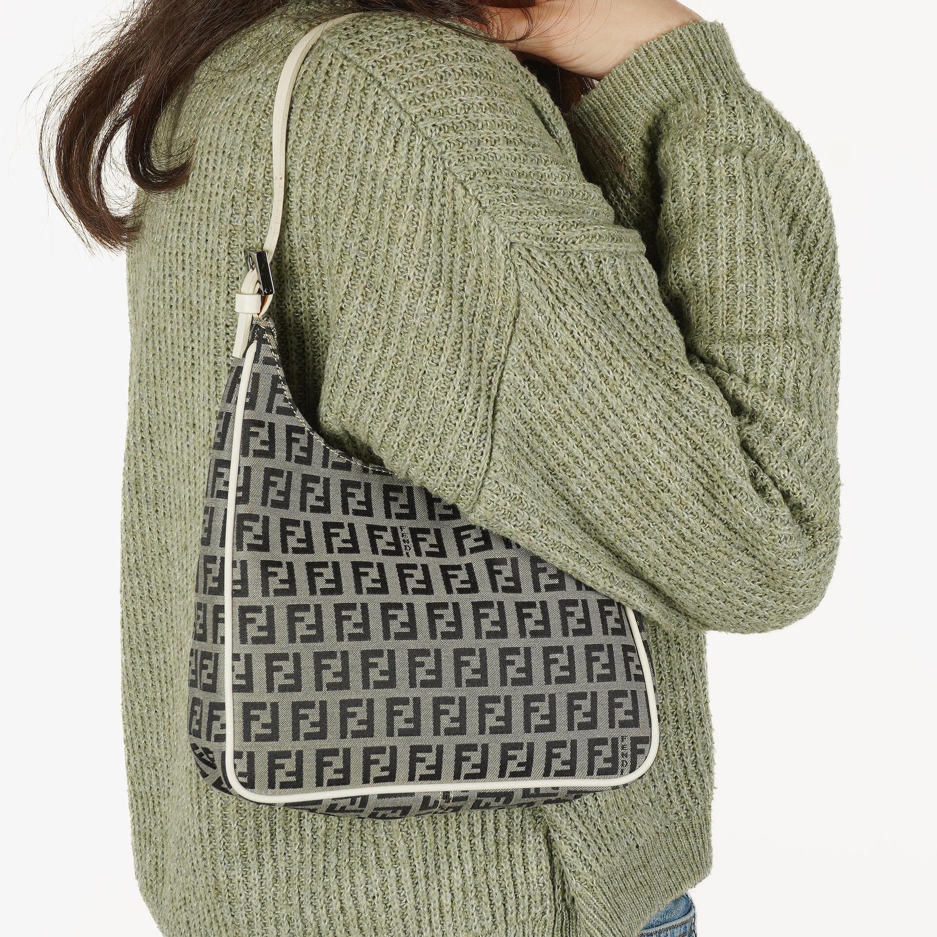 Fendi Zucchino Hobo Shoulder Bag