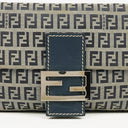 Fendi Zuccino Baguette Navy/Grey Handbag