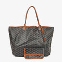 Goyard Saint Louis Black Chevron Print Coated Canvas Tote Bag