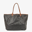 Goyard Saint Louis Black Chevron Print Coated Canvas Tote Bag