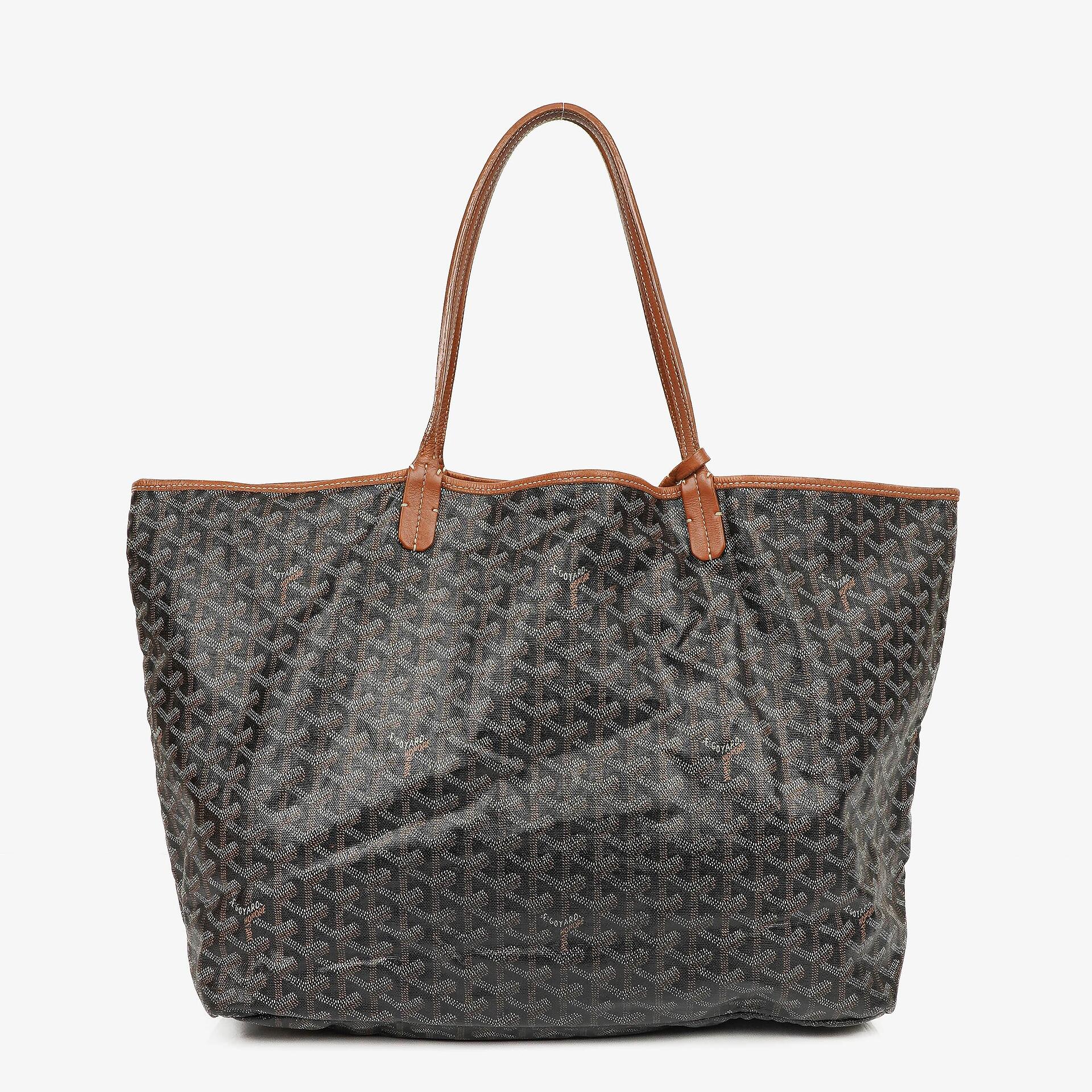 Goyard Saint Louis Black Chevron Print Coated Canvas Tote Bag