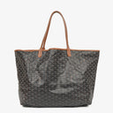 Goyard Saint Louis Black Chevron Print Coated Canvas Tote Bag