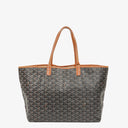 Goyard Saint Louis Black Chevron Print Coated Canvas Tote Bag