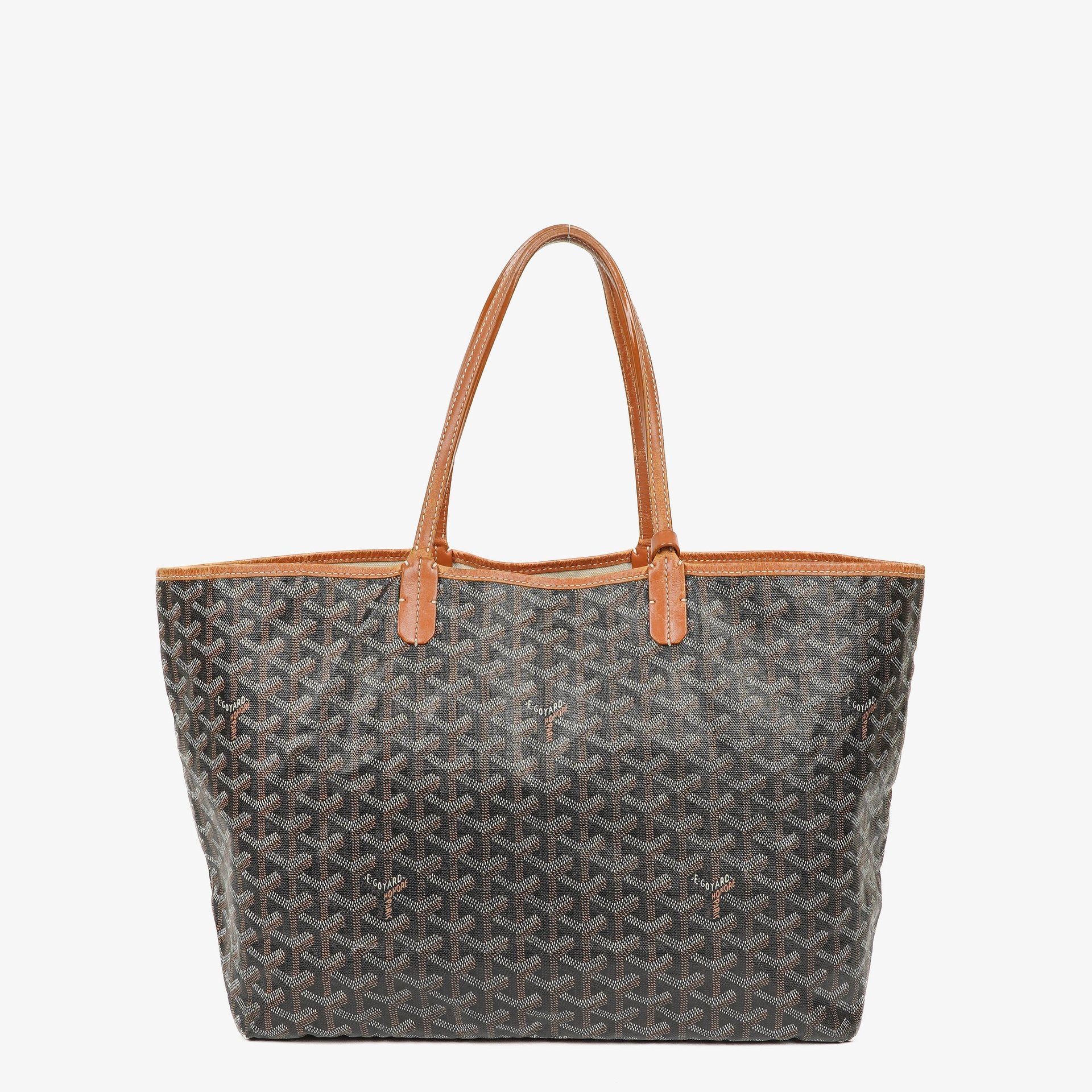 Goyard Saint Louis Black Chevron Print Coated Canvas Tote Bag