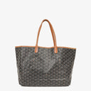 Goyard Saint Louis Black Chevron Print Coated Canvas Tote Bag