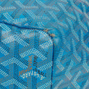 Goyard Saint Louis GM Blue Chevron Print Coated Canvas Tote Bag