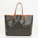 Goyard Saint Louis PM Black Chevron Print Coated Canvas Tote Bag