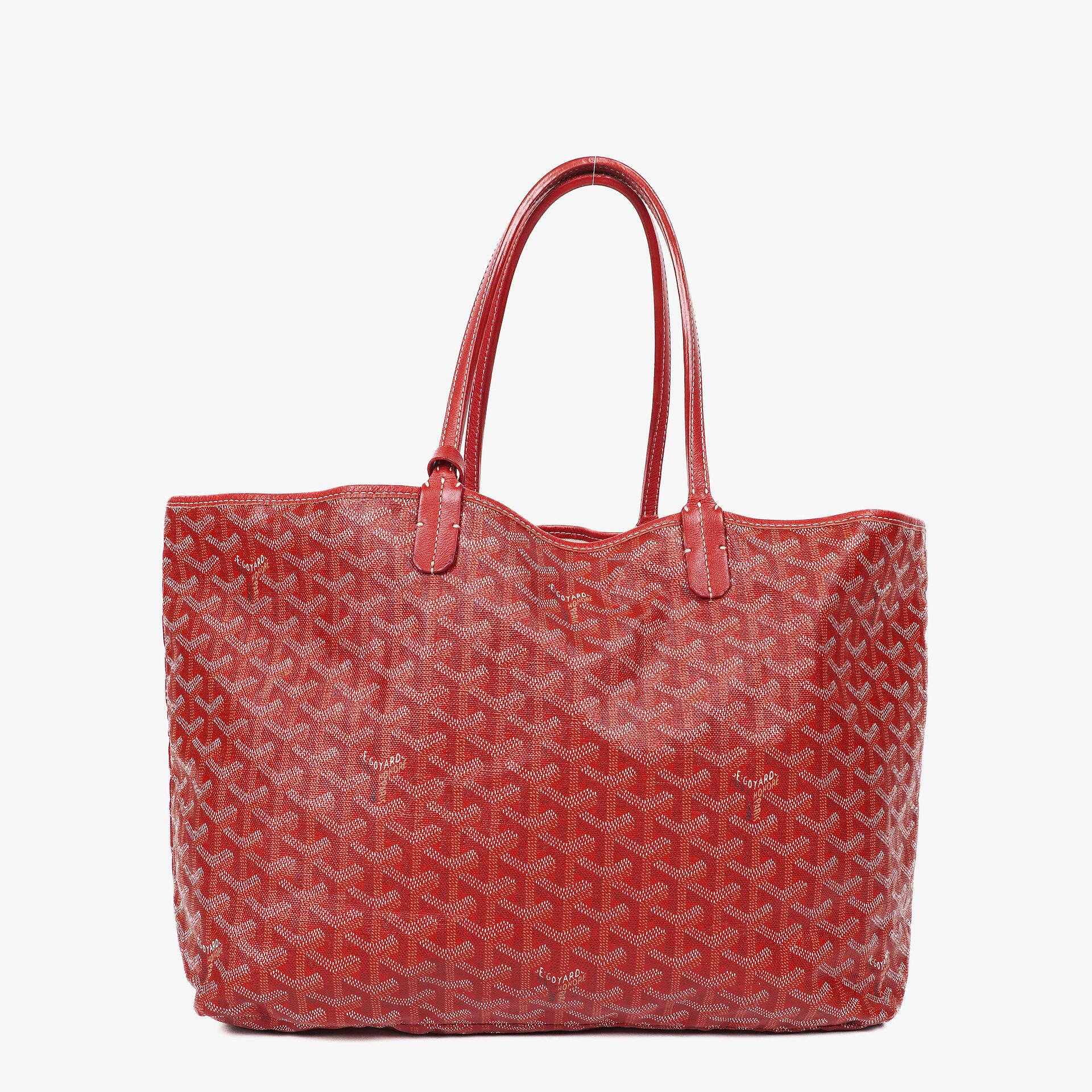 Goyard Saint Louis Red Chevron Print Coated Canvas Tote Bag