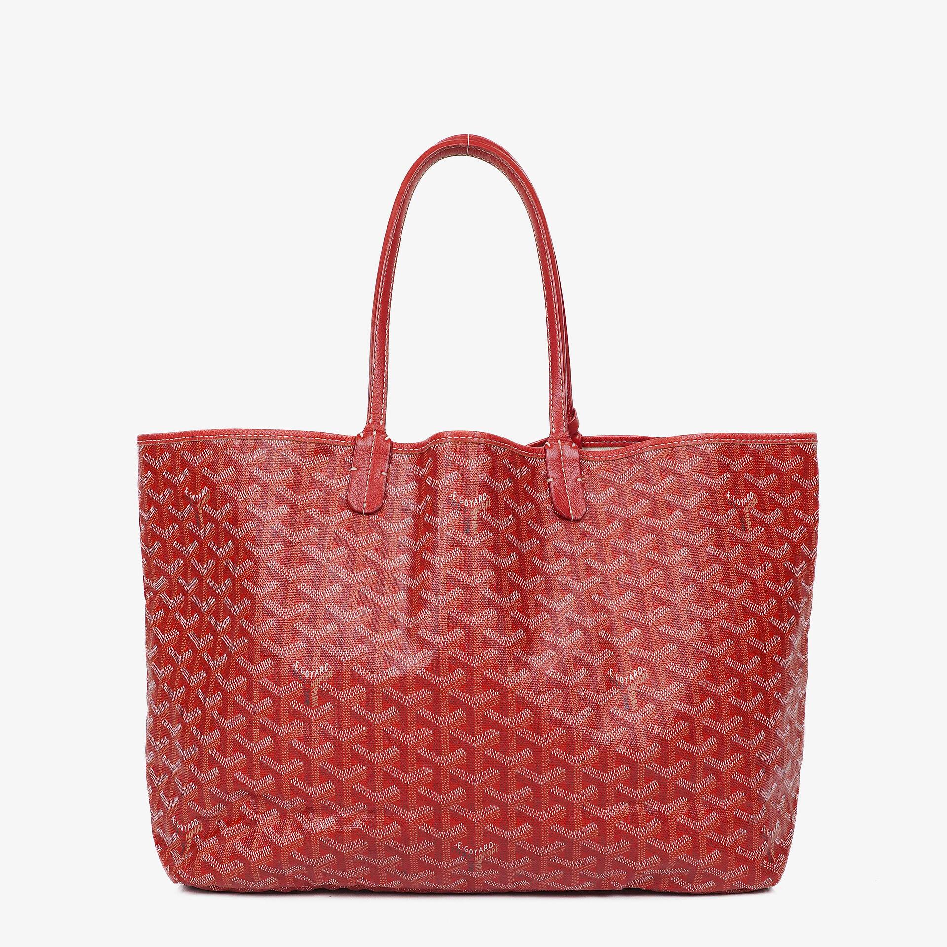 Goyard Saint Louis Red Chevron Print Coated Canvas Tote Bag