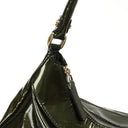 Gucci Abbey D-Ring Olive Green Patent Leather Hobo Bag