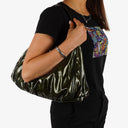 Gucci Abbey D-Ring Olive Green Patent Leather Hobo Bag