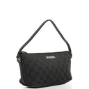 Gucci Baguette Pochette Boat Black GG Monogram Bag