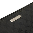 Gucci Baguette Pochette Boat Black GG Monogram Bag