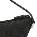 Gucci Baguette Pochette Boat Black GG Monogram Bag