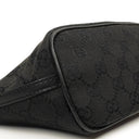 Gucci Baguette Pochette Boat Black GG Monogram Bag