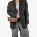 Gucci Baguette Pochette Boat Brown GG Monogram Bag