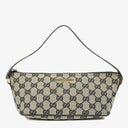 Gucci Baguette Pochette Boat Grey GG Monogram Bag