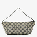 Gucci Baguette Pochette Boat Grey GG Monogram Bag