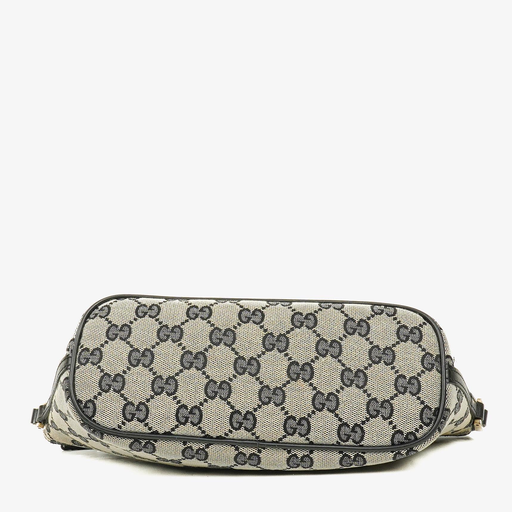 Gucci Baguette Pochette Boat Grey GG Monogram Bag