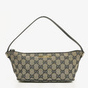 Gucci Baguette Pochette Boat Grey/Black GG Monogram Bag