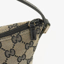 Gucci Baguette Pochette Boat Grey/Black GG Monogram Bag