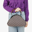 Gucci Bamboo Top Handle Frame GG Canvas Bag