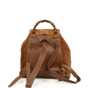 Gucci Bamboo Backpack Brown Suede And Leather