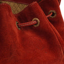Gucci Bamboo Red Suede And Leather Backpack