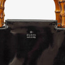 Gucci Bamboo Top Handle Black Patent Leahter Bag