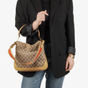 Gucci Bamboo Top Handle GG Canvas and Leather Hobo Bag