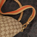 Gucci Bamboo Top Handle GG Canvas and Leather Hobo Bag