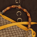 Gucci Bamboo Top Handle GG Canvas Biege Hobo Bag