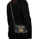 Gucci Bee Star Small Black Grained Calfskin Padlock Shoulder Bag