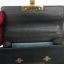 Gucci Bee Star Small Black Grained Calfskin Padlock Shoulder Bag