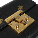 Gucci Bee Star Small Black Grained Calfskin Padlock Shoulder Bag