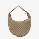 Gucci Beige/Brown GG Fabric Canvas Hobo Bag